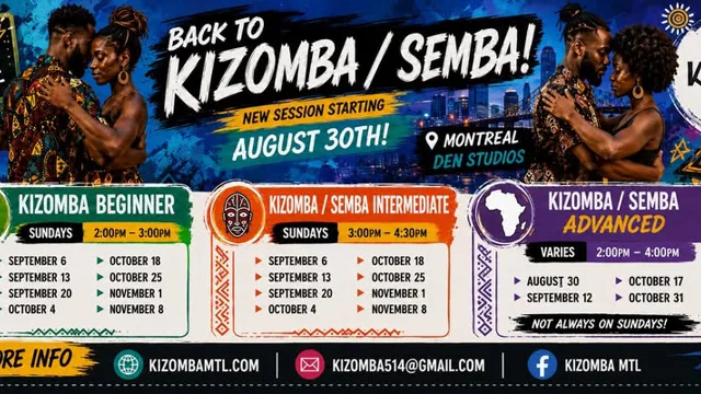 ♦️Kizomba Mtl ♦️ 💃🏾Nouvelle Session de Danse 🕺🏾