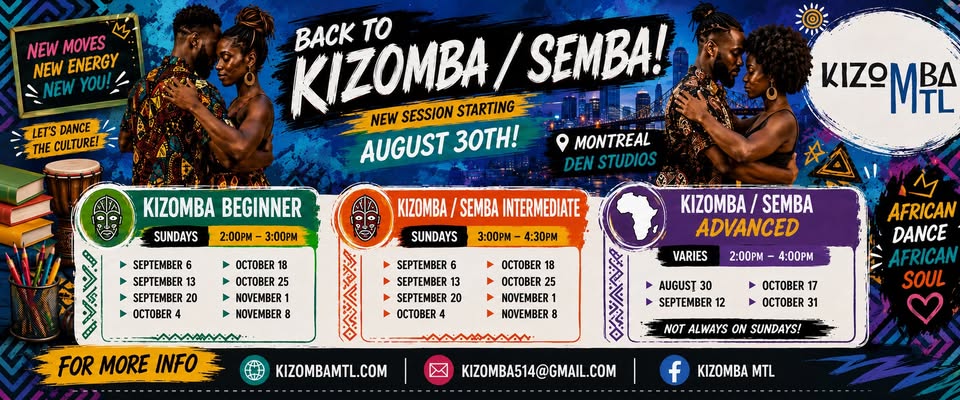 ♦️Kizomba Mtl ♦️  💃🏾Nouvelle Session de Danse 🕺🏾