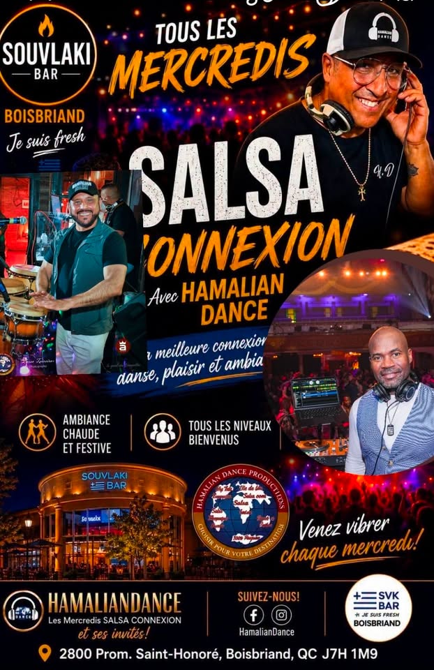 Les mercredis Salsa Connexion avec HamalianDance au Souvlaki Bar de Boisbriand