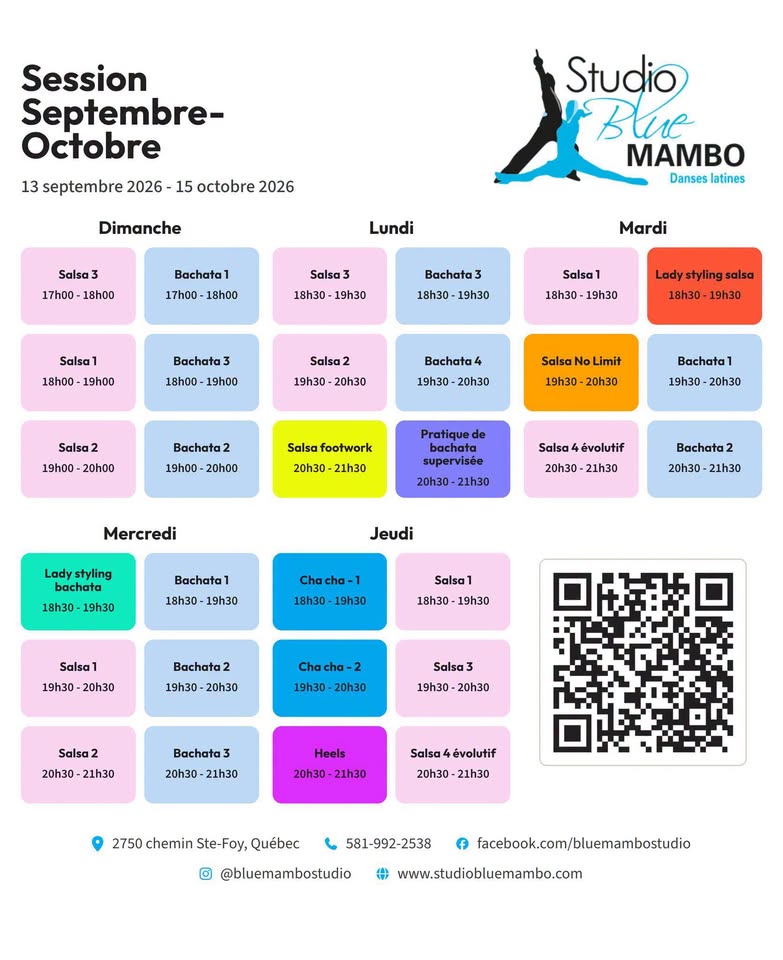 Semana de puertas abiertas – Clases gratuitas en Studio Blue Mambo