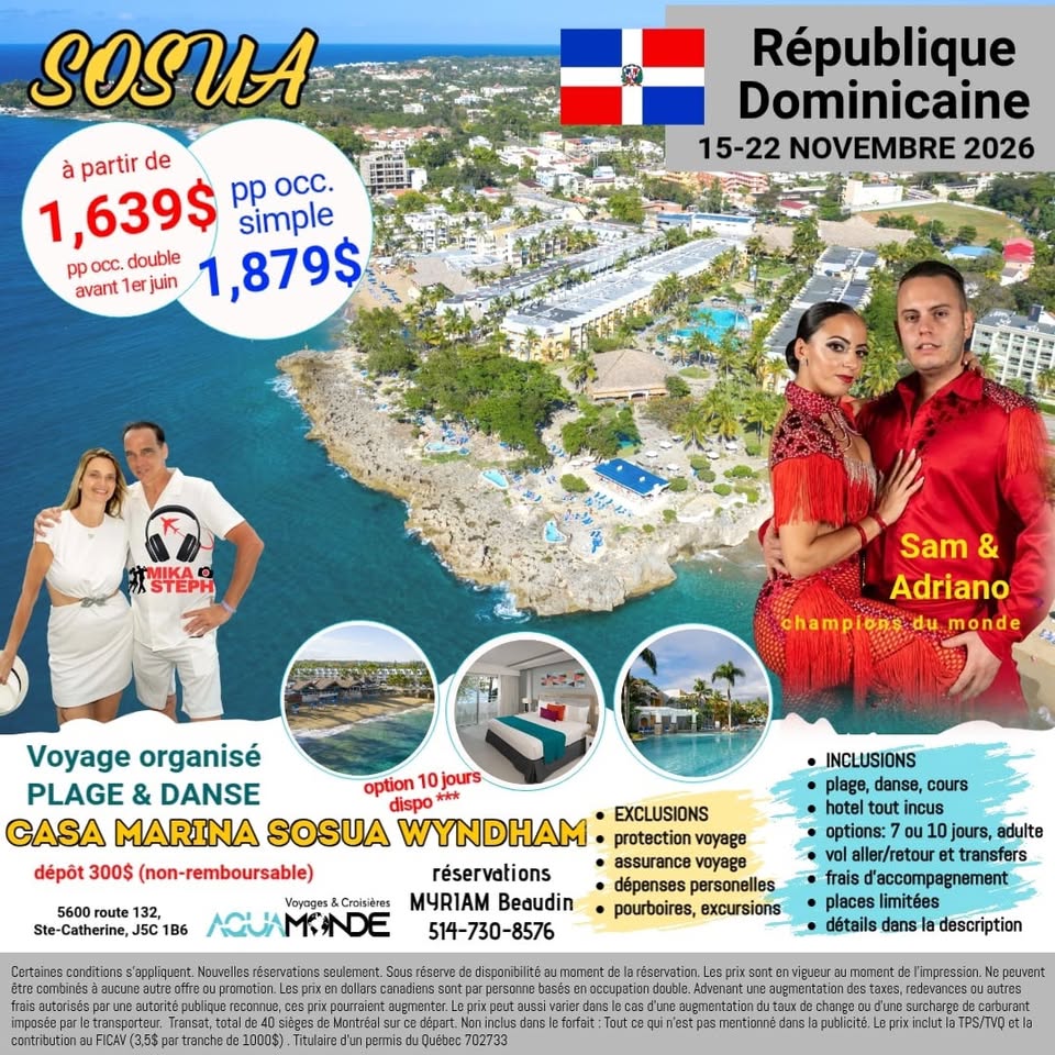 République Dominicaine Novembre 2026, voyage organisé avec Mika et Stephane - Plage et Danse
