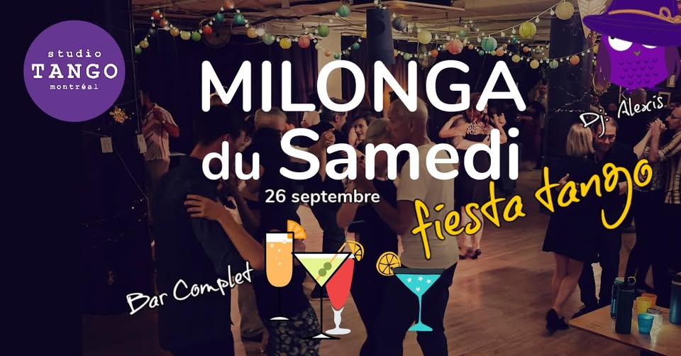 Milonga du samedi • 26 septembre 🍸 Fiesta Tango