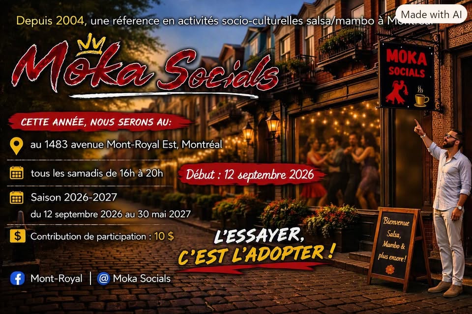 Moka Socials samedi 12 septembre 2026.