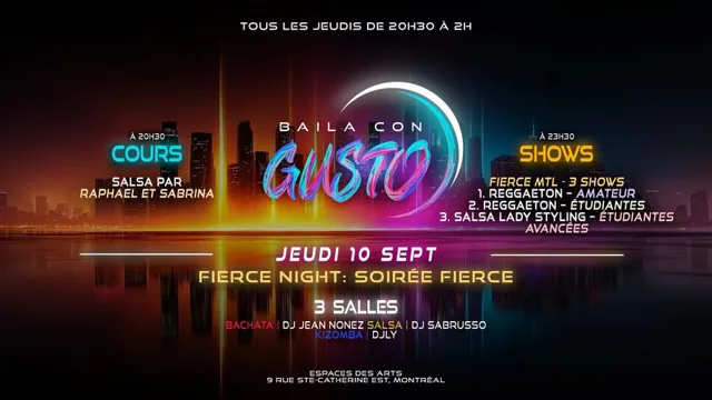 Baila con Gusto – Fierce MTL Night (Sept 10)