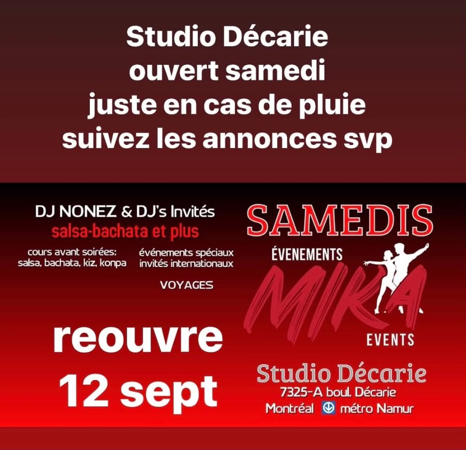 SAMEDI Studio Décaire ❤️ Vacances - REOUVERTURE 12 SEPT.