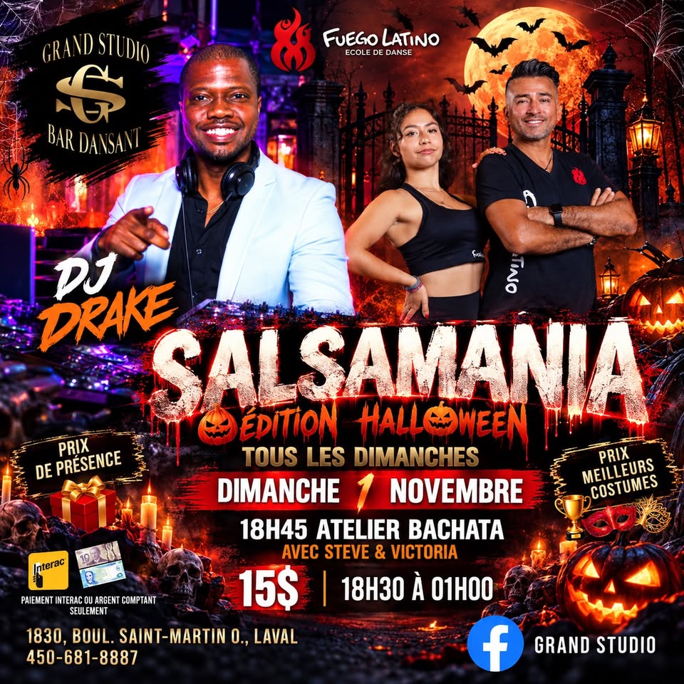 Soirée SalsaMania Danse Latine : Édition Halloween - Laval