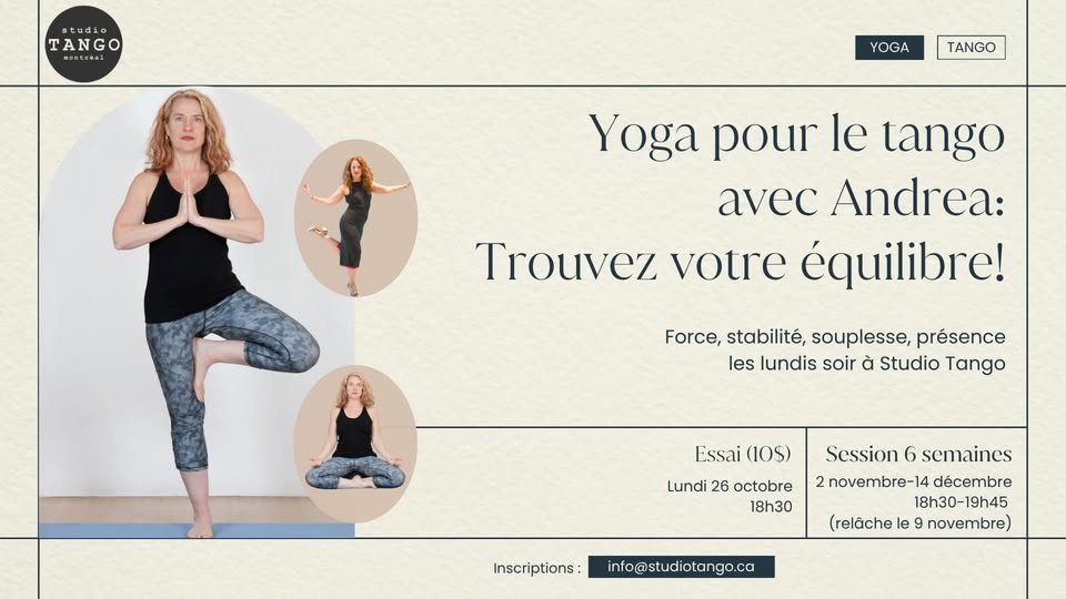 Yoga pour le tango — Cours d’essai avec Andrea Shepherd