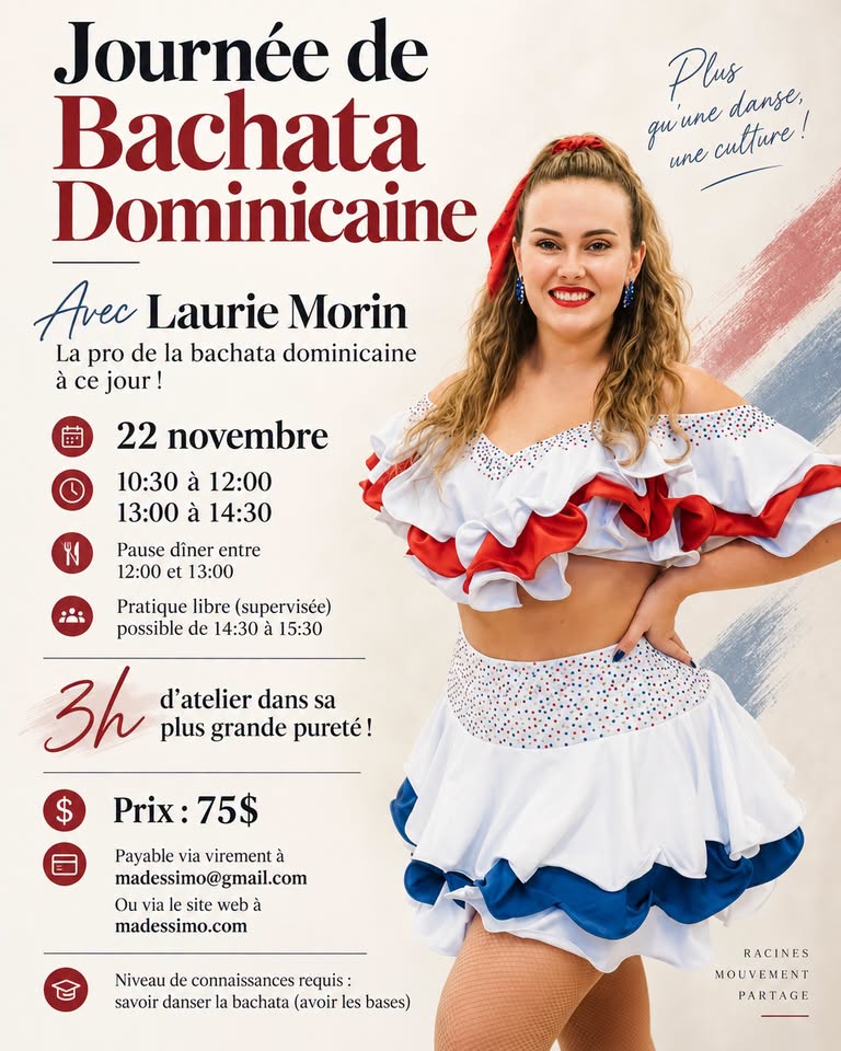 Journée entière de bachata dominicaine avec Laurie Morin