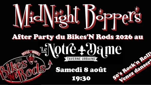 Midnight Boppers à l'Afterparty du Bikes'n Rods 2026.