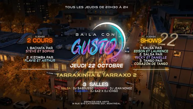 Baila Con Gusto MTL : Pré-party Tarraxinha & Tarraxo 2 - 22 octobre
