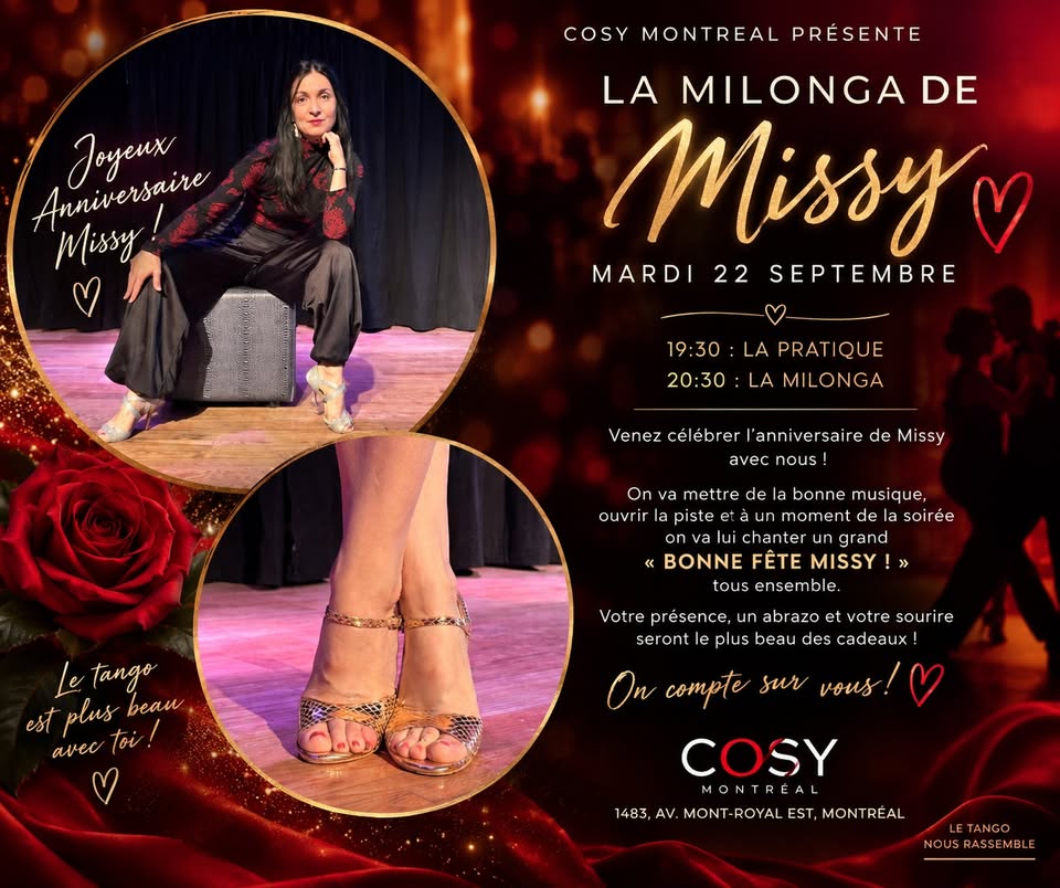 Martes 22 de septiembre: Esta milonga es para ti, Missy