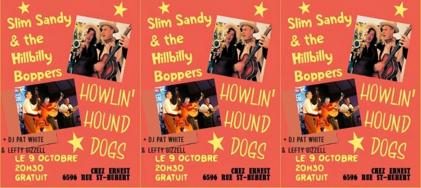 Noche de rockabilly y hillbilly con Slim Sandy and the Hillbilly Boppers y The Howlin' Hound Dogs
