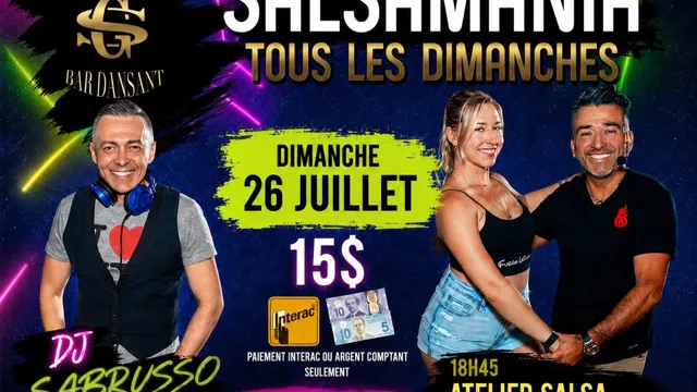 Baile Latino – Laval – SalsaMania – Domingo 26 de julio