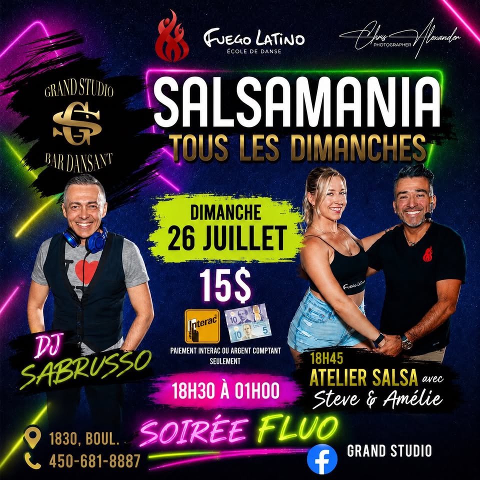 SalsaMania Latin Dance – Laval – Sunday, July 26