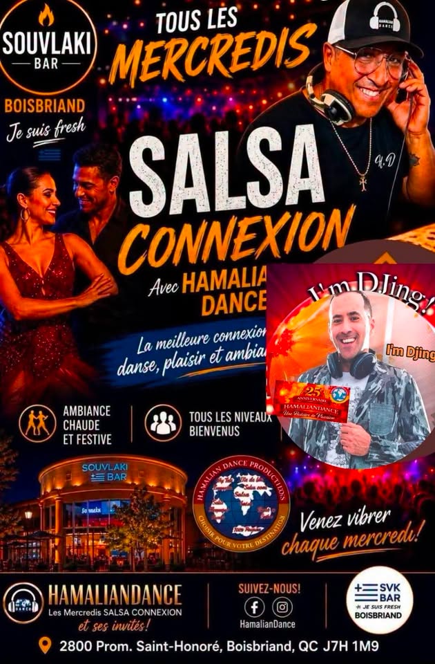Les mercredis Salsa Connexion avec HamalianDance au Souvlaki Bar Boisbriand