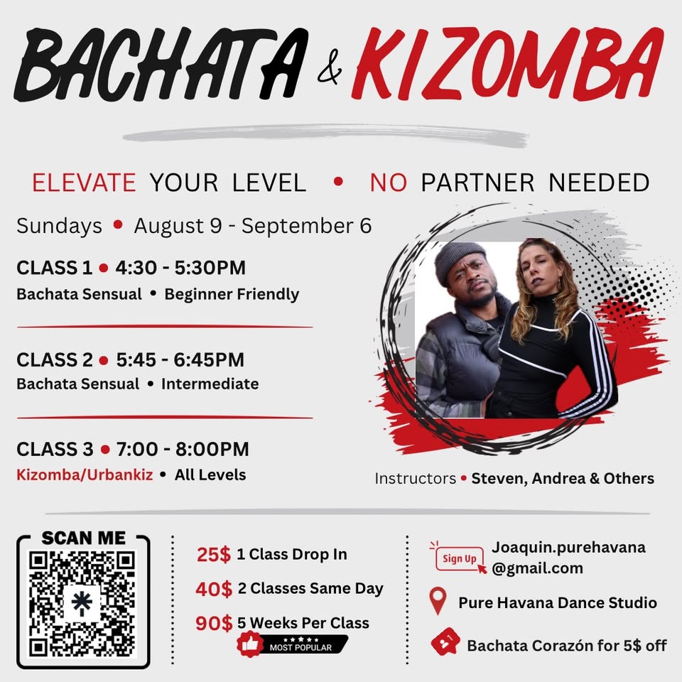 Bachata & Kizomba Classes with Steven ❤️‍🔥🔥