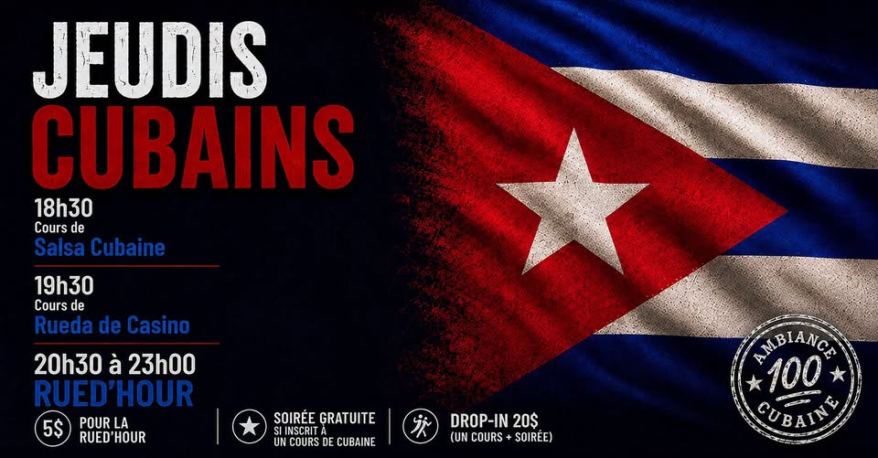 Jueves Cubanos | Clase de Salsa Cubana + Noche Rued'Hour