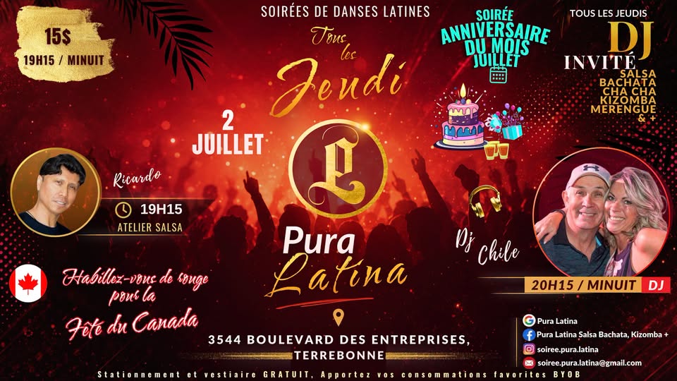 Celebración mensual de cumpleaños Pura Latina - 2 de julio